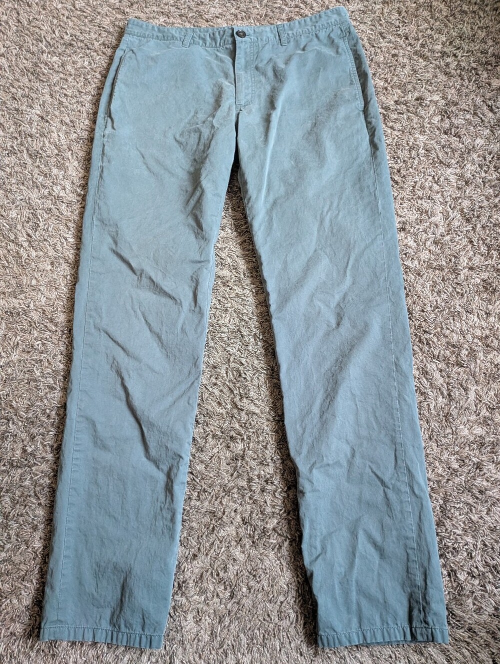 A.P.C. Rue Madame Paris Teal Cotton 32" Pants Men's 32